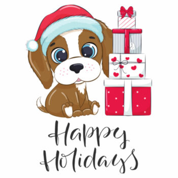 Happy Holidays Puppy Tee Design